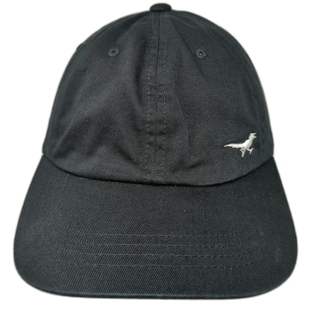 Yupoong Baseball Cap Black White One Size JIFU Bird Logo Cotton Hat Slideback